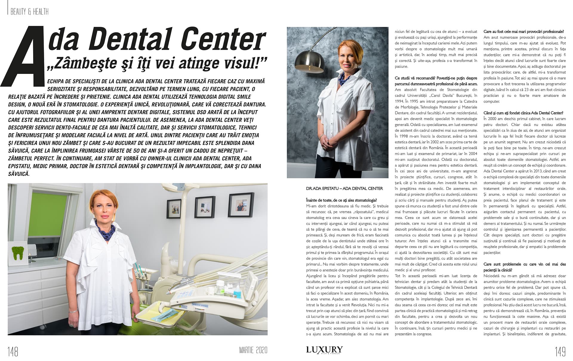 Dr. Ada Epistatu, într-un nou articol pentru revista Luxury — foto 1