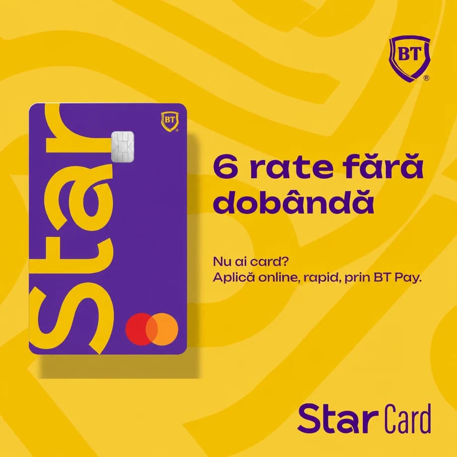 STAR Card Banca Transilvania — 6 rate fără dobândă la Smile by Ada