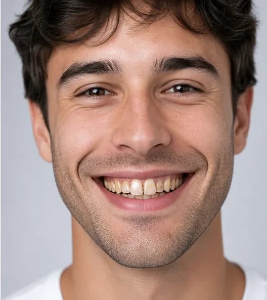 Simulare Digital Smile Design — reabilitare estetică frontală — înainte